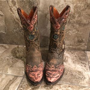 Dan Post Heart and Flower Boots size 8.5